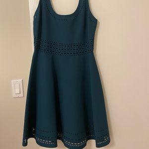 Elizabeth and James Turquoise Laser-Cut Mini Dress